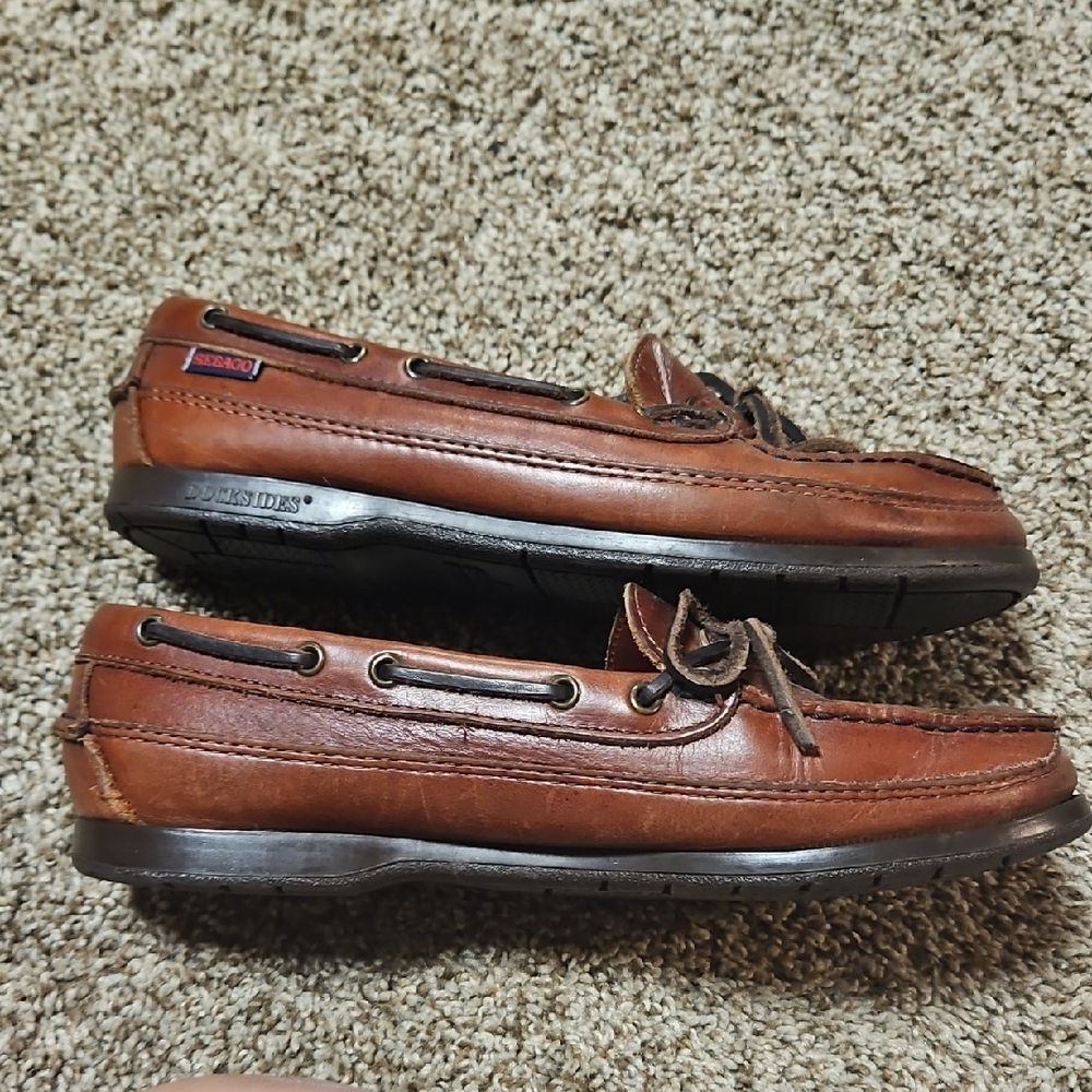 SAS Chestnut Leather Boat Shoes - Picture 5 of 7